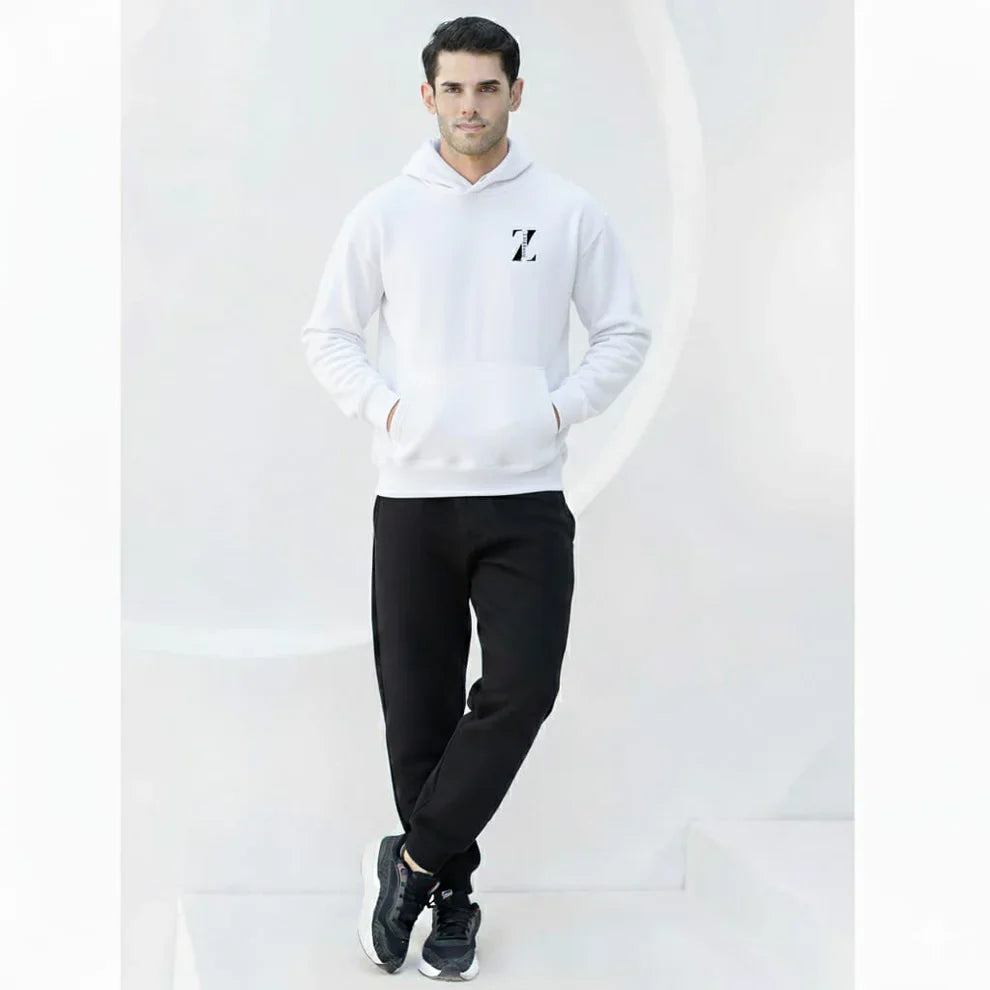 Super Soft White Hoodie with Kangaroo Pocket