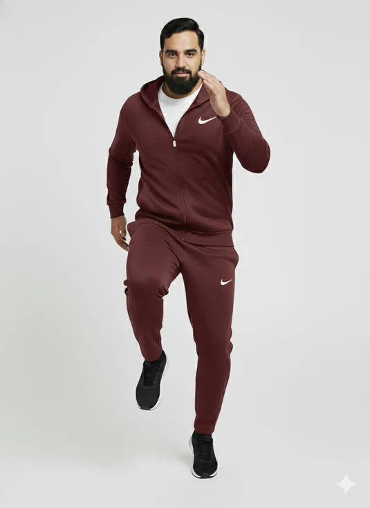 Maroon colour solid hoodie