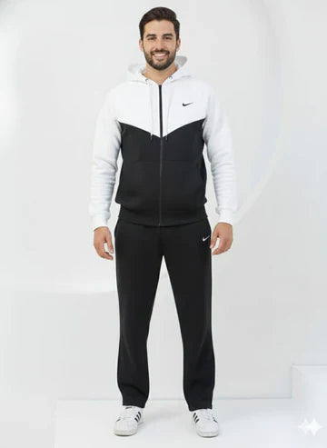 White Edge Oversized ZipUp Upper - Premium Cotton Micro Fleece