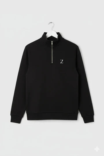Premium Black 1/4 Zip Sweatshirt